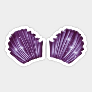 Shell mermaid bra (purple) Sticker